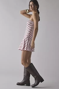 Motel Kagari Strapless Asymmetric Drop Waist Mini Dress