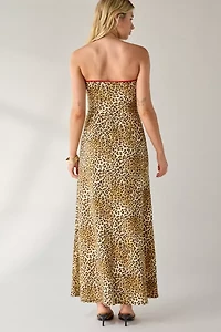 UO Alexis Printed Knit Strapless Tube Maxi Dress