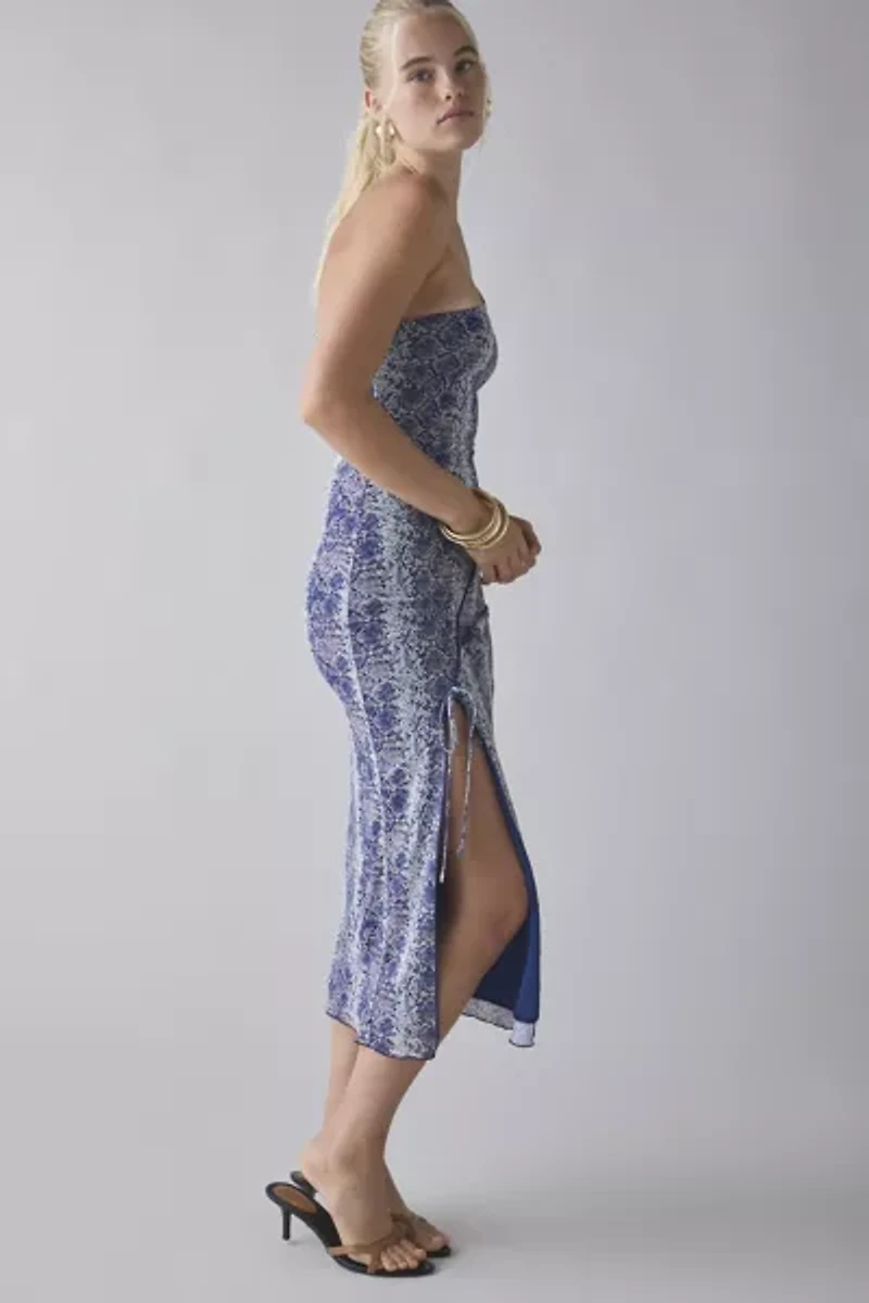 Kimchi Blue Odessa Asymmetric One-Shoulder Mesh Midi Dress