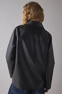 UO Sydney Faux Leather Oversized Dad Jacket