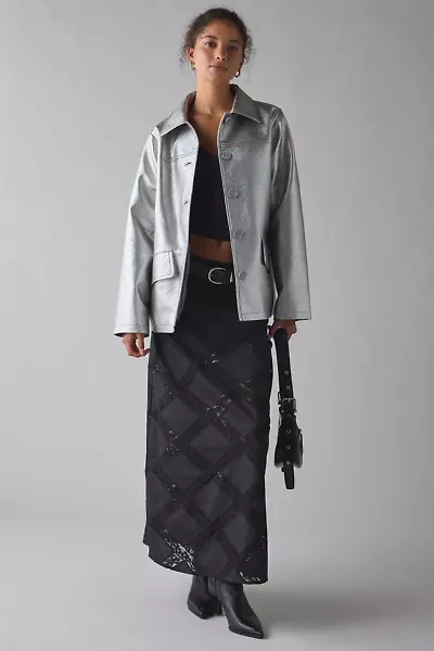 UO Sydney Faux Leather Oversized Dad Jacket