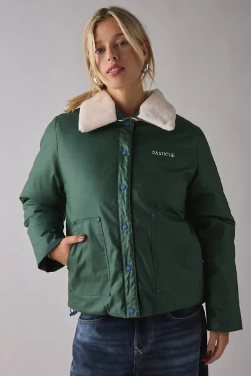 PASTICHE Land Waxed Cotton Puffer Barn Jacket