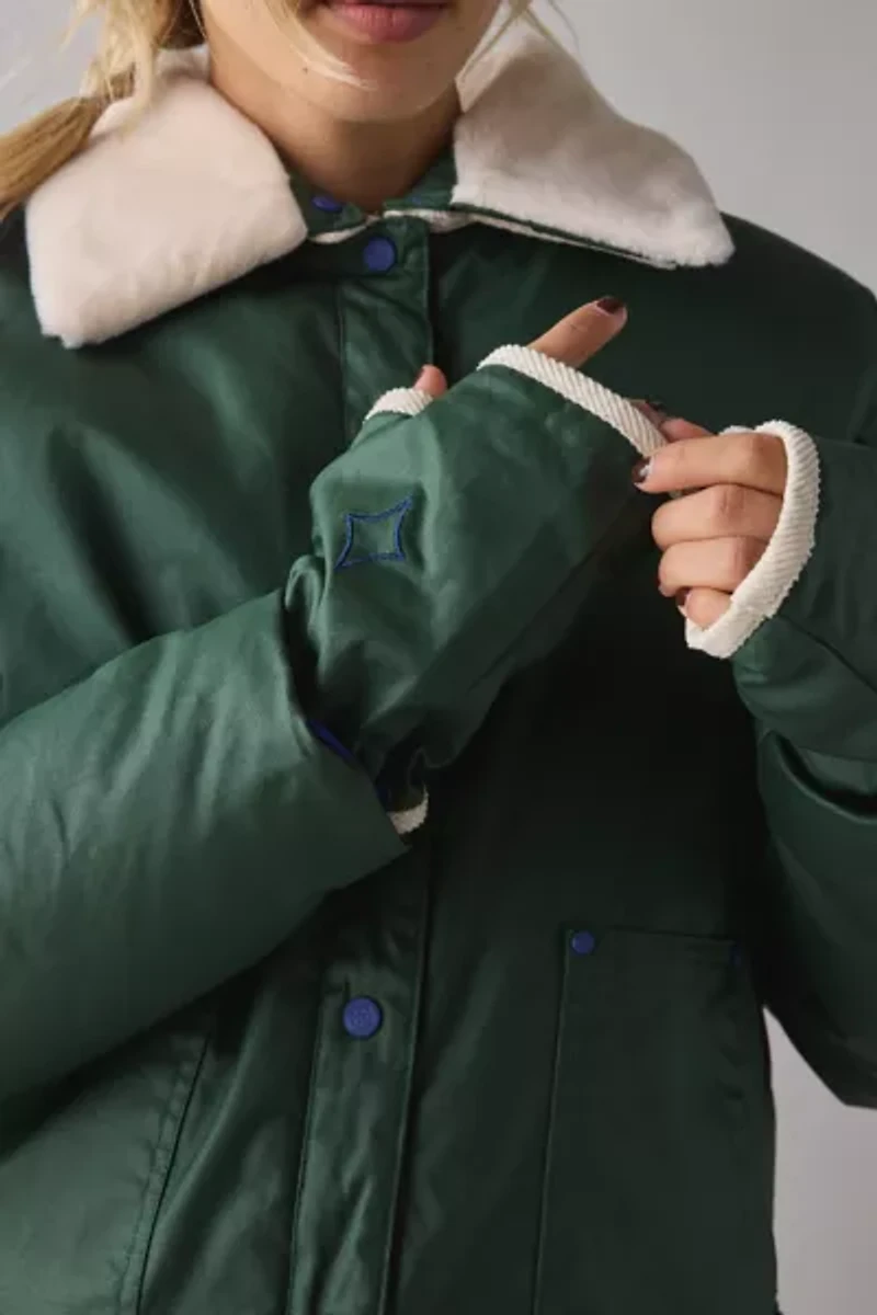 PASTICHE Land Waxed Cotton Puffer Barn Jacket
