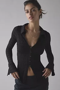 UO Abigail Button Down Stretch Slim Fit Shirt