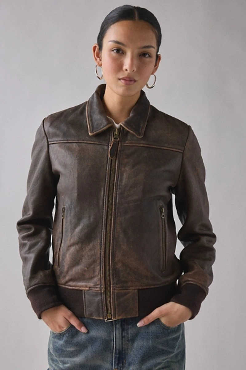 Schott NZ Lambskin Leather Flight Jacket