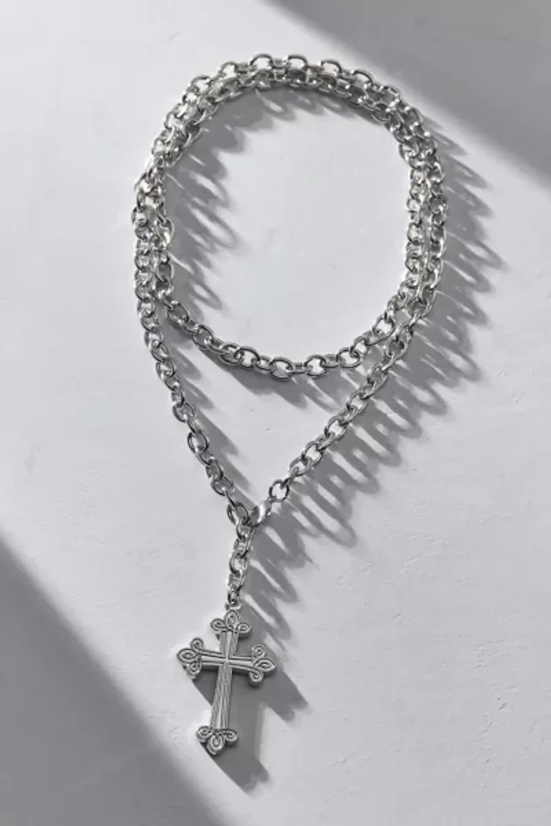 Christa Cross Pendant Wrap Necklace