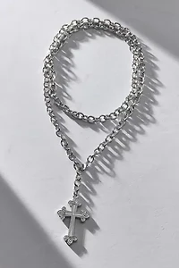 Christa Cross Pendant Wrap Necklace