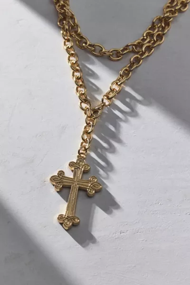 Christa Cross Pendant Wrap Necklace