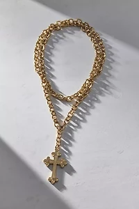 Christa Cross Pendant Wrap Necklace