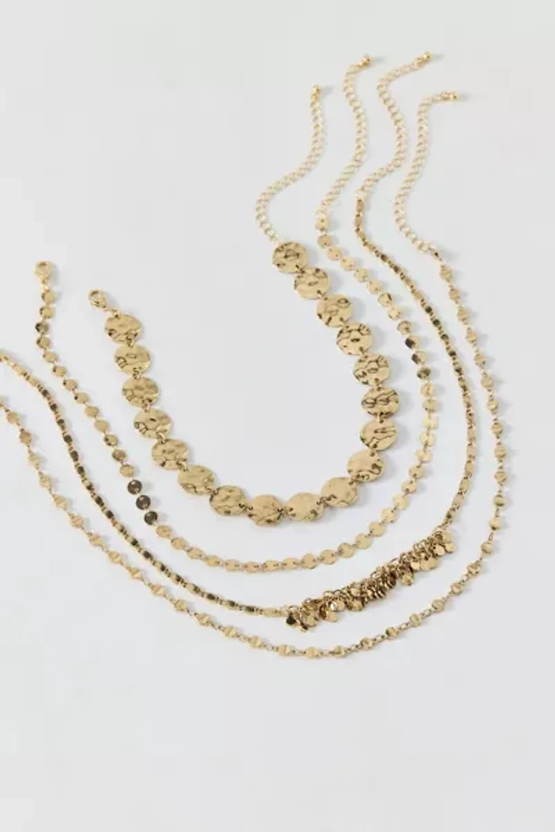 Kai Metal Coin Layering Necklace Set