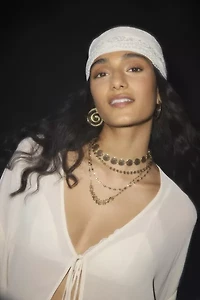 Kai Metal Coin Layering Necklace Set
