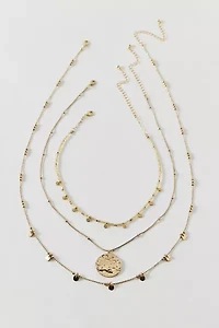 Liza Long Metal Pendant Layering Necklace Set