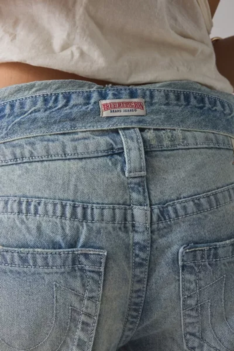 True Religion Bobbi Double Waistband Distressed Baggy Jean