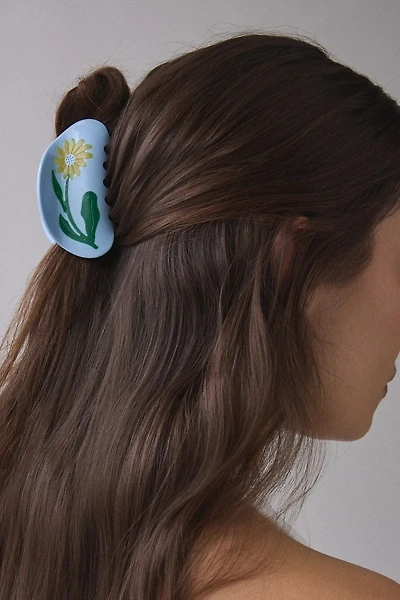 Flower Inset Claw Clip