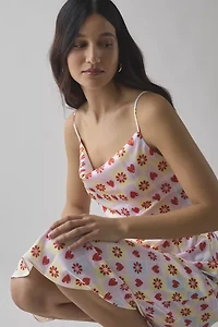 Glamorous Tile Print Satin Cowl Neck Slip Midi Dress