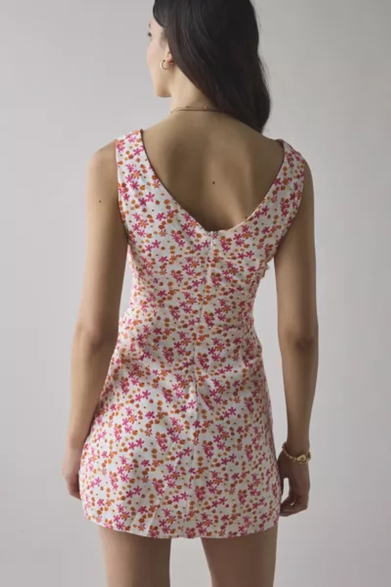 Glamorous Ditsy Floral Plunge Slip Mini Dress