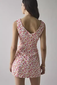 Glamorous Ditsy Floral Plunge Slip Mini Dress