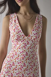 Glamorous Ditsy Floral Plunge Slip Mini Dress