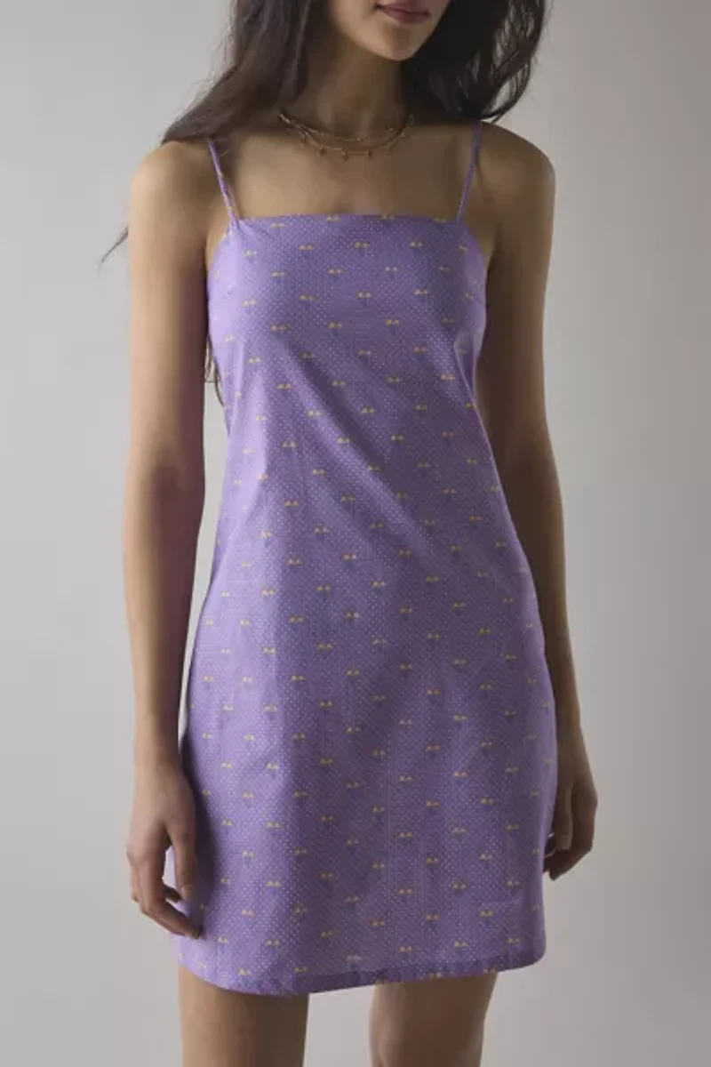 Glamorous Polka Dot & Cherry Print Cotton Shift Mini Dress