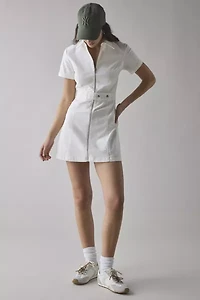 Glamorous Cord Zip-Front Belted Mini Dress