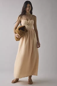Glamorous Peach Corset Seamed Chiffon Maxi Dress
