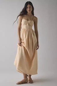 Glamorous Peach Corset Seamed Chiffon Maxi Dress
