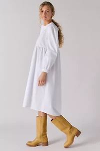Glamorous Oversized Eyelet Lace Collar Babydoll Midi Dress