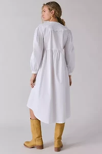 Glamorous Oversized Eyelet Lace Collar Babydoll Midi Dress