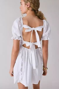 Glamorous Double Tie-Back Bow Ruffle Babydoll Mini Dress