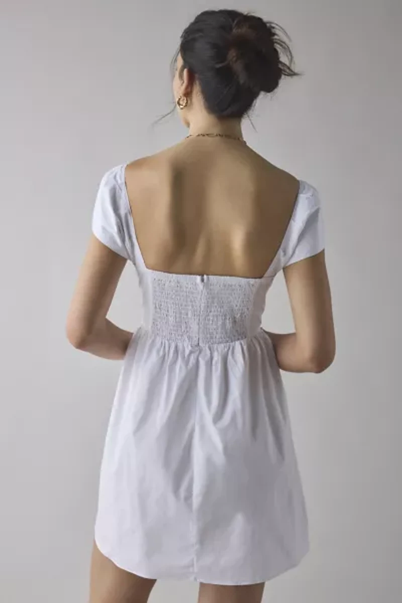 Glamorous Corseted Tie-Front Drop Waist Mini Dress