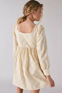 Glamorous Sunflower Check Tie-Front Babydoll Mini Dress