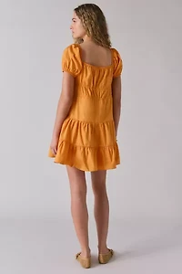 Glamorous Clemmie Tie-Front Tiered Babydoll Mini Dress