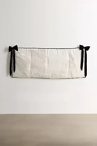 Velvet Bow Trim Floating Headboard