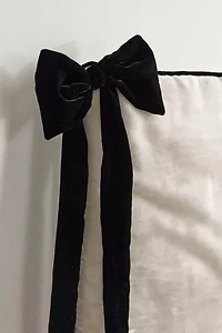 Velvet Bow Trim Floating Headboard