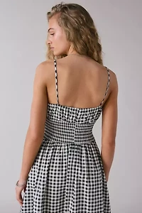Glamorous Gingham Cotton-Blend Smocked Midi Dress