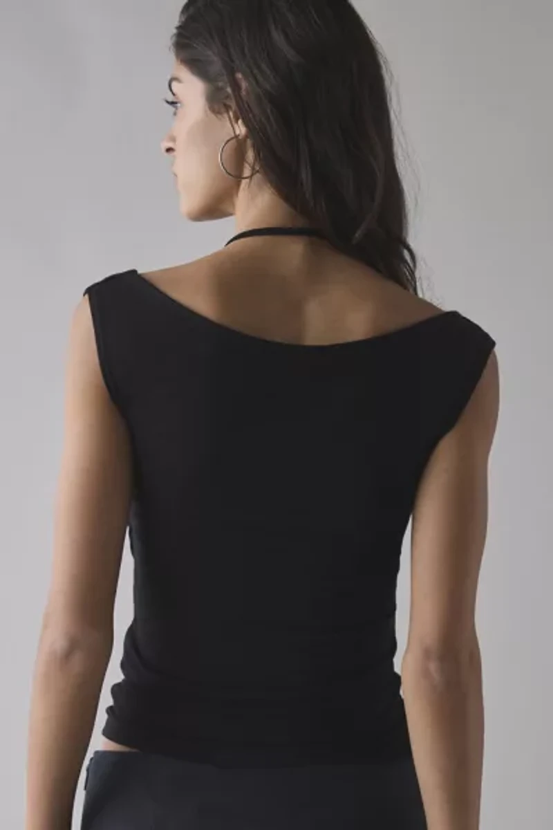 UO Marni Short Sleeve Layered Twofer Crop Top