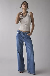 Jaded London Eyelet Studded Cutout Vest Top
