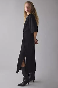 Glamorous Knotted-Front Jersey Knit Midi Dress
