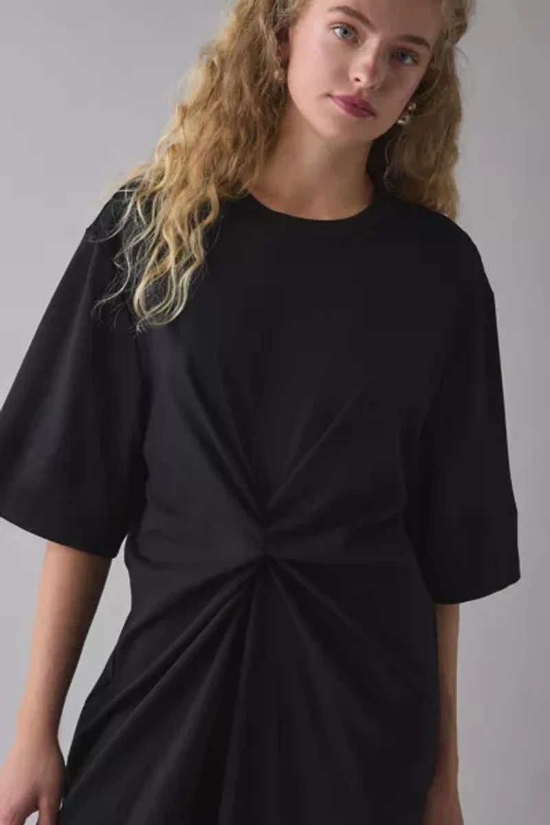 Glamorous Knotted-Front Jersey Knit Midi Dress
