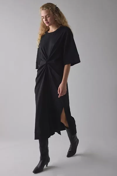 Glamorous Knotted-Front Jersey Knit Midi Dress