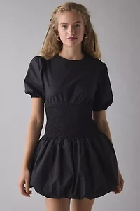 Glamorous Smocked Drop Waist Puff Sleeve Mini Dress