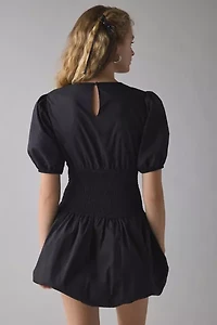 Glamorous Smocked Drop Waist Puff Sleeve Mini Dress