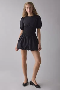 Glamorous Smocked Drop Waist Puff Sleeve Mini Dress