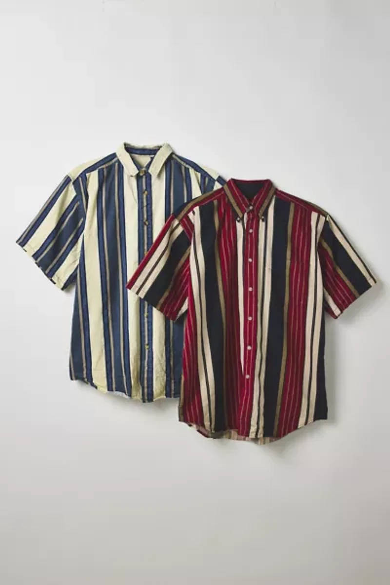 Vintage By UO Assorted Striped Short Sleeve Shirt