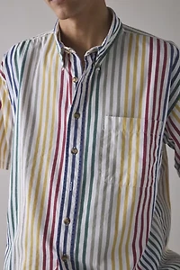 Vintage By UO Assorted Striped Short Sleeve Shirt