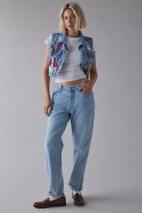 ReMADE By UO Bleach & Paint Splatter Denim Vest Top