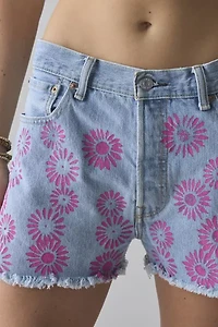ReMADE By UO Slouchy Daisy Painted Denim Short