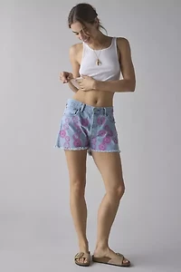 ReMADE By UO Slouchy Daisy Painted Denim Short