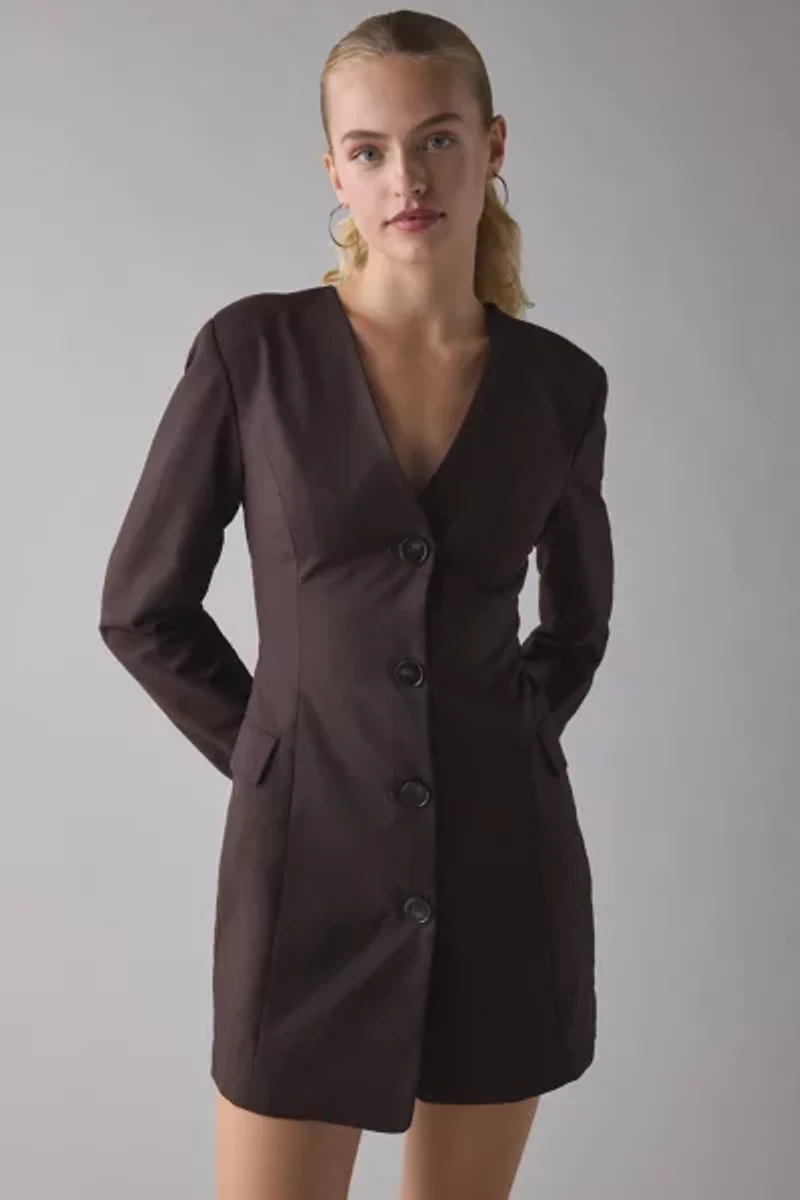 Glamorous Button Front Long Sleeve Blazer Mini Dress
