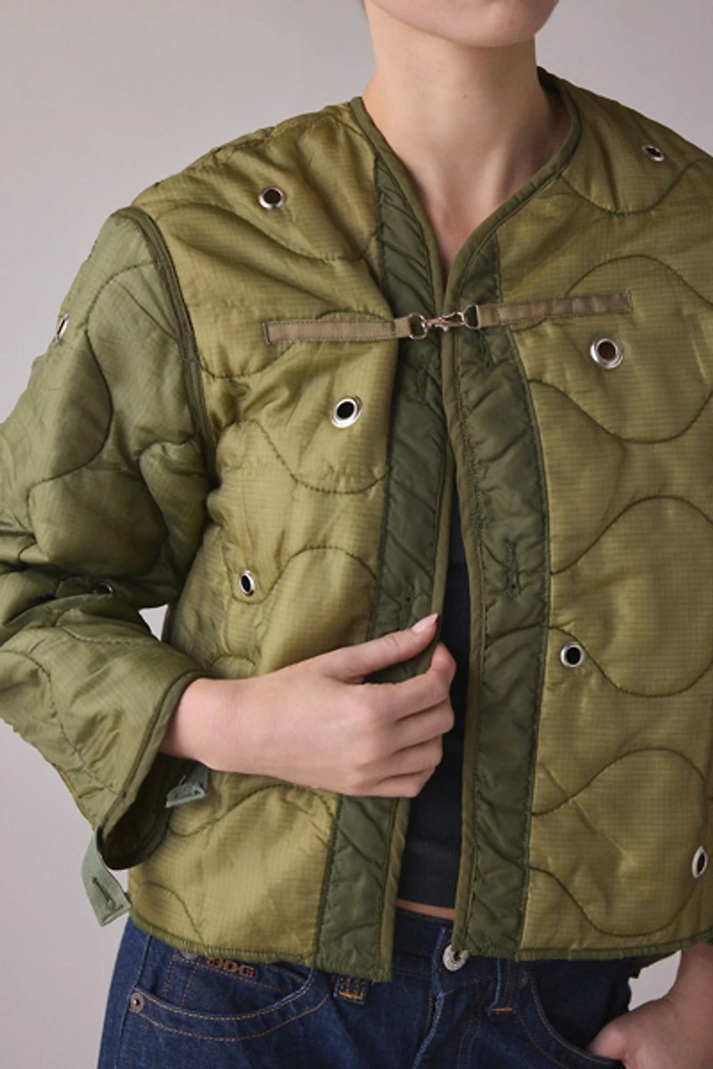 Sloppy Seconds Grommet Studded Liner Military Jacket